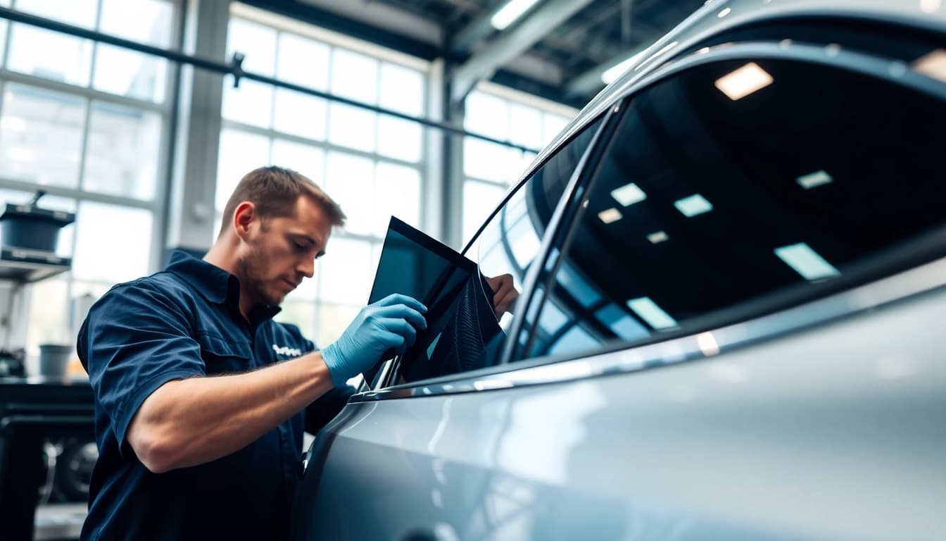 Applying the best window tint Chattanooga TN for superior vehicle protection and aesthetics.
