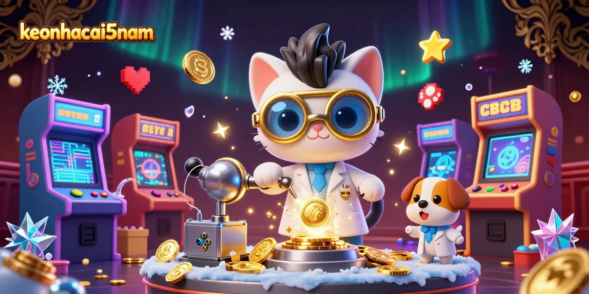 Engage in thrilling gameplay with keonhacai5nam’s dynamic casino scene featuring a mad scientist cat and dog.