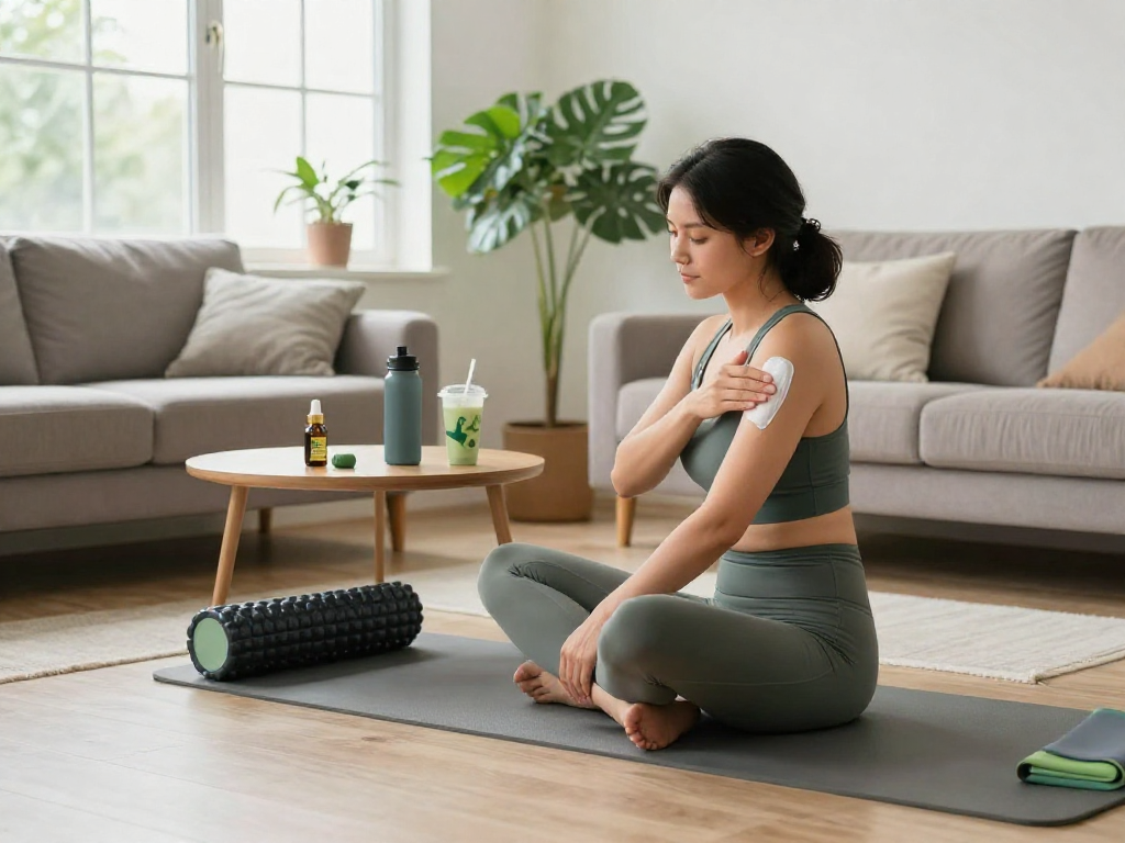 Discover premium weed edibles alongside CBD oil in a serene post-workout wellness routine, showcasing natural recovery methods.