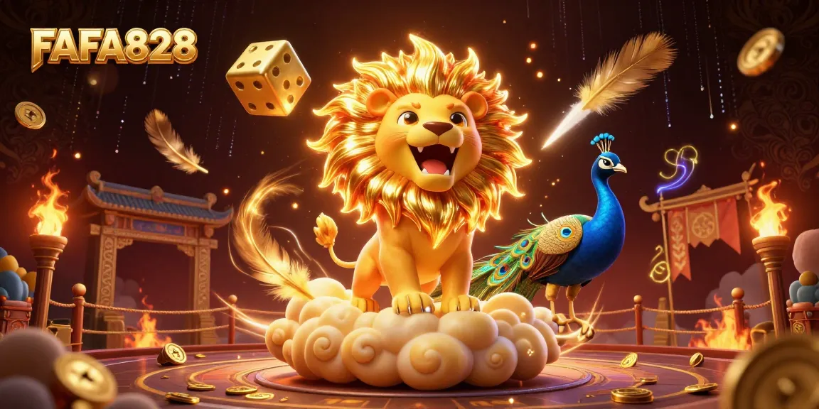 FAFA828 immerses players in vibrant online gambling with a thrilling scene featuring dynamic characters and explosive game elements.