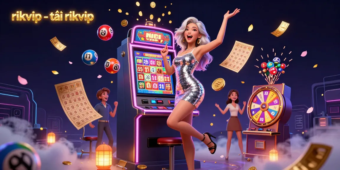 Experience the excitement of rikvip - tải rikvip with vibrant lottery elements and a celebratory atmosphere in a stunning casino scene.