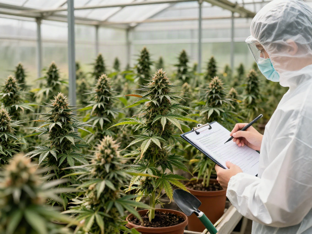 Healthy cannabis seed strains growing in a greenhouse, showcasing genetics and cultivation practices.