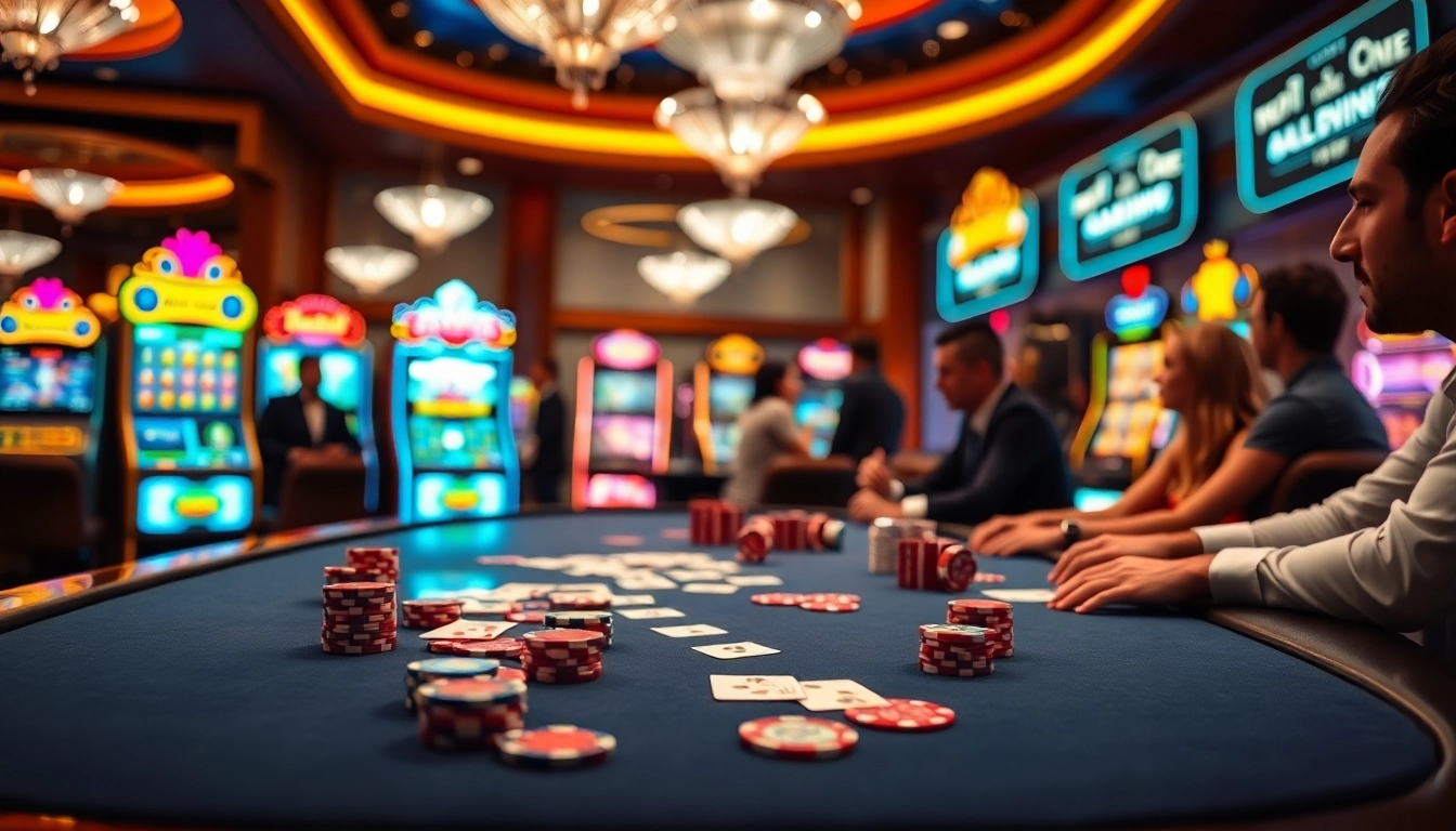 Experience high-stakes gaming at b52club with vibrant tables and exciting casino elements.