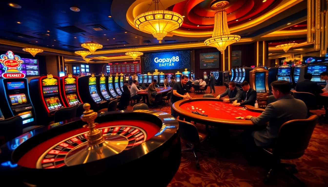 Experience the thrill of Gopay88 Daftar with players at a lively casino table.