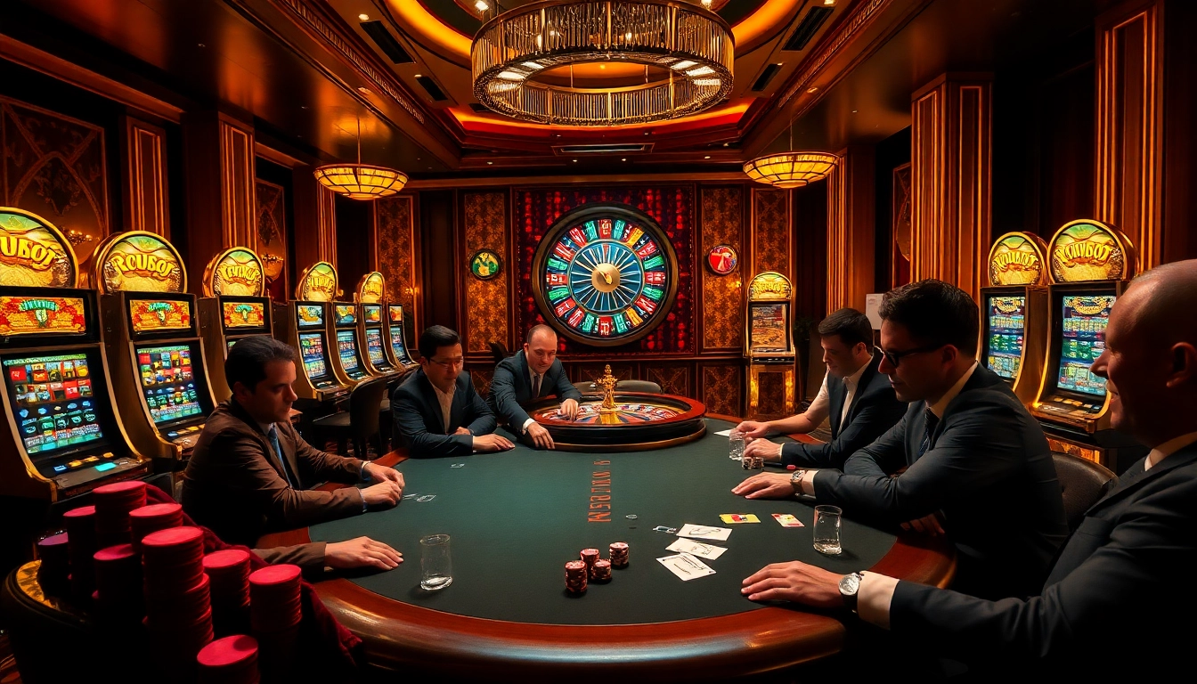 Play thrilling poker at https://rr88.se.net/ in a vibrant casino atmosphere with colorful slot machines.