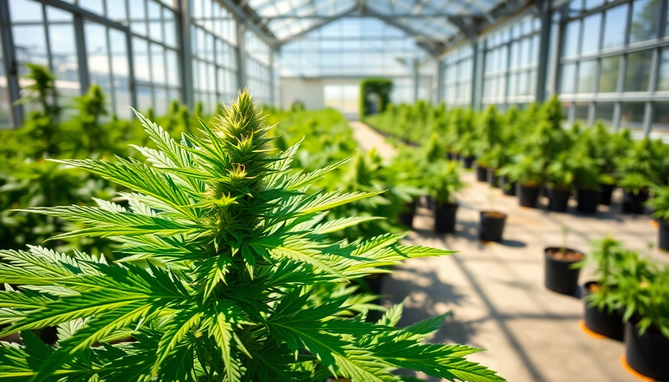 La culture de canabis espagne dans une serre lumineuse avec des feuilles luxuriantes.