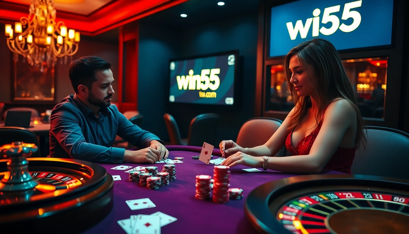 Experience thrilling action at win55 com with strategic poker gaming and vibrant casino elements.