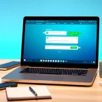 在快连官网上探索 WhatsApp Web 的功能，展示一个配备数字通信工具的高效工作区。