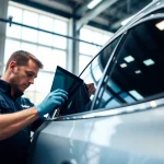 Applying the best window tint Chattanooga TN for superior vehicle protection and aesthetics.