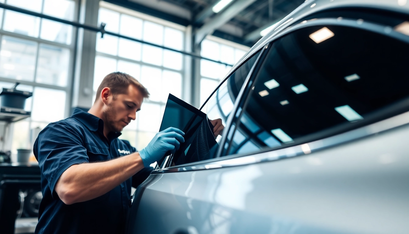 Applying the best window tint Chattanooga TN for superior vehicle protection and aesthetics.