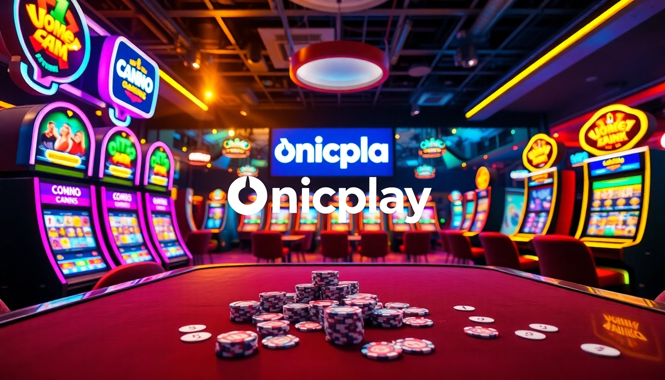 Experience online gambling excitement with Onicplay's slot machines and gaming interface.